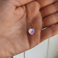 Moonstone Faceted Heart Solitaire Necklace