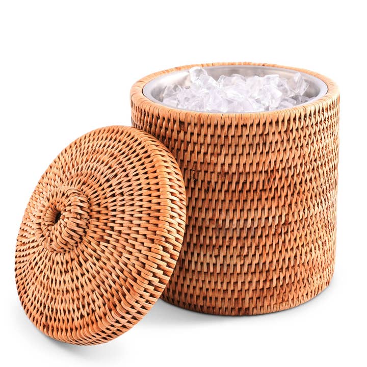 Hand Woven Wicker Rattan Ice Bucket