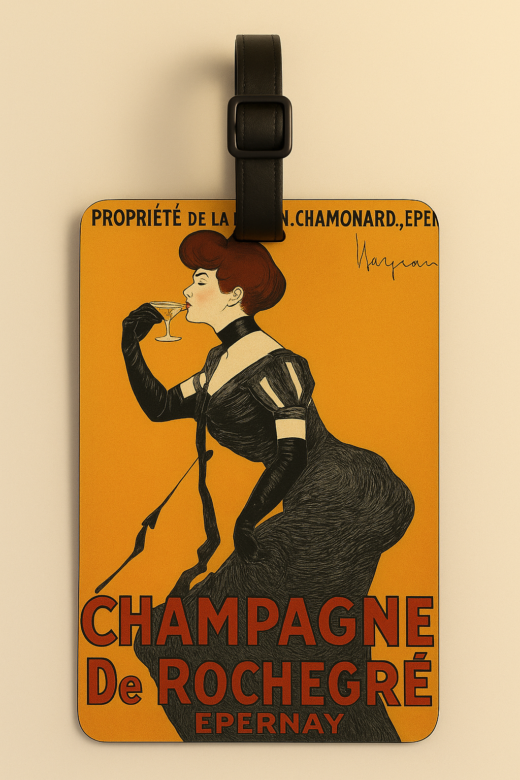Vegan Leather Luggage Tags: Vintage Poster Art
