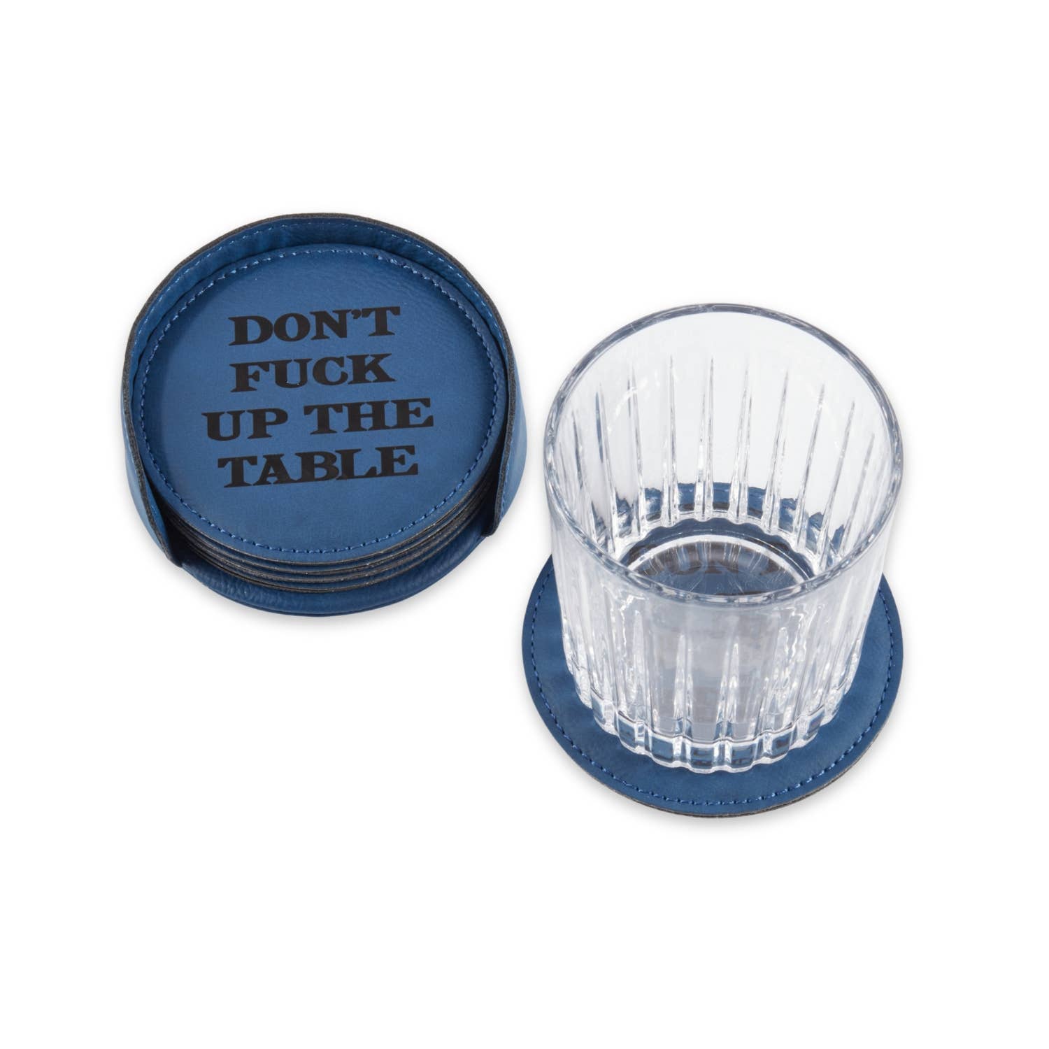 Union 6 Coaster Set with Holder in Color Multiple Options