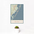 Long Beach Island NJ Map Print Woodblock