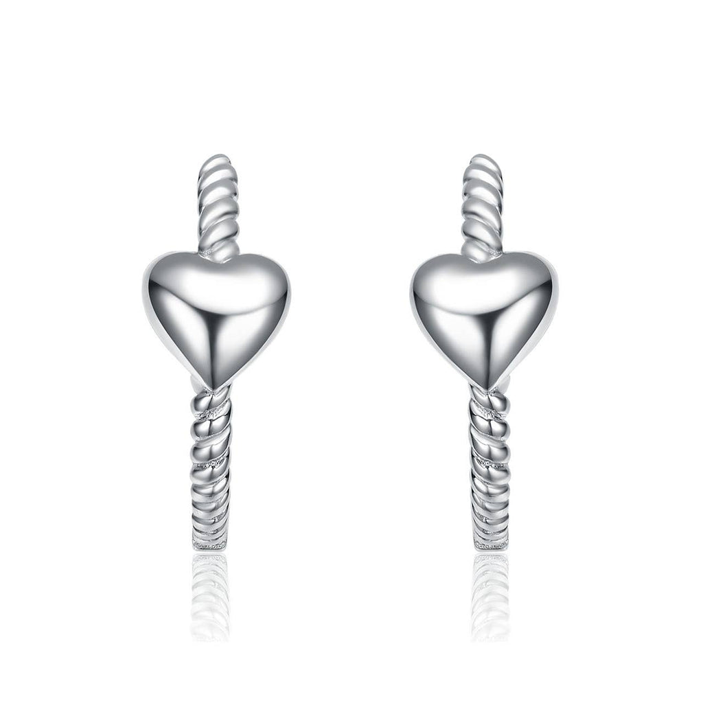 Sterling Silver White Gold Plated Hoop Earrings