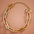 18K Gold PVD Plated Waterproof Stainless Steel Chain Bracelet - 7351