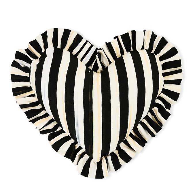 Courtly Heart Throw Pillow with Ruffle