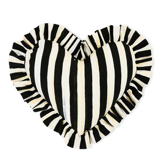 Courtly Heart Throw Pillow with Ruffle