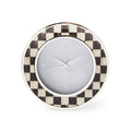 Courtly Check Silver Plated Round Desk Clock