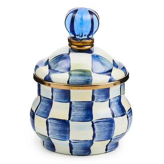 Royal Check Enamel Lidded Sugar Bowl