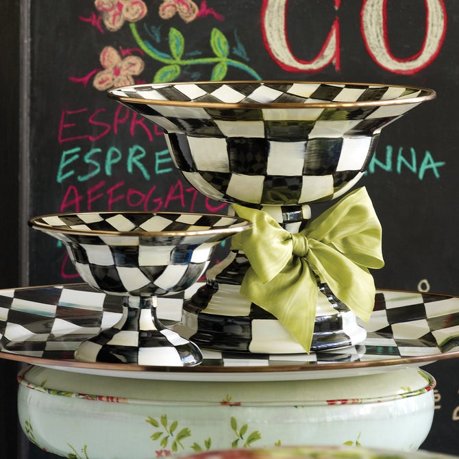 Courtly Check Enamel Compote Small