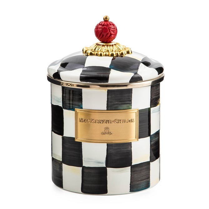Courtly Check Enamel Canister - Small