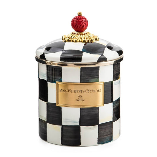 Courtly Check Enamel Canister - Small