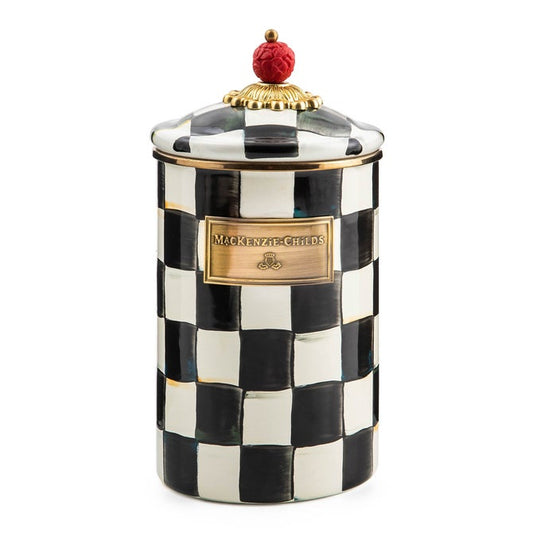 Courtly Check Enamel Canister Large
