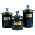 Juniper Check Enamel Canister - Medium
