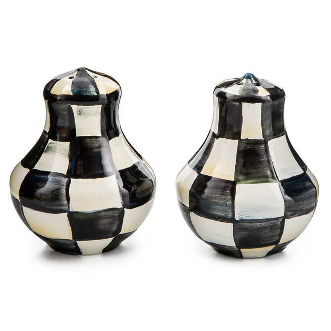 Courtly Check Enamel Salt & Pepper Shakers