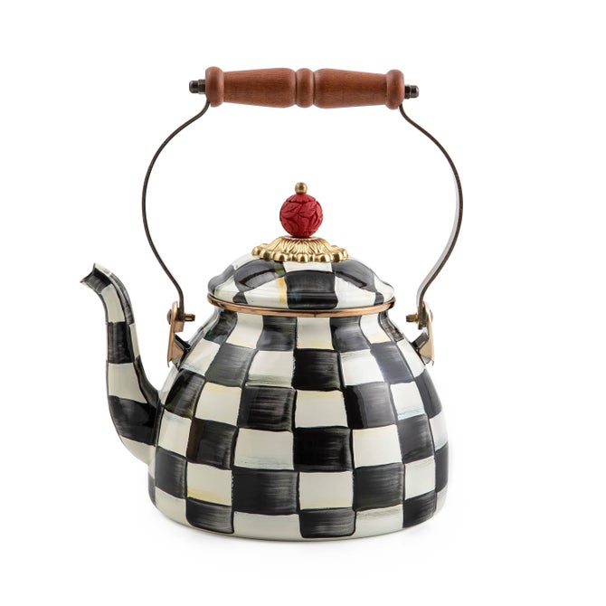 Courtly Check Enamel Tea Kettle - 2 Quart