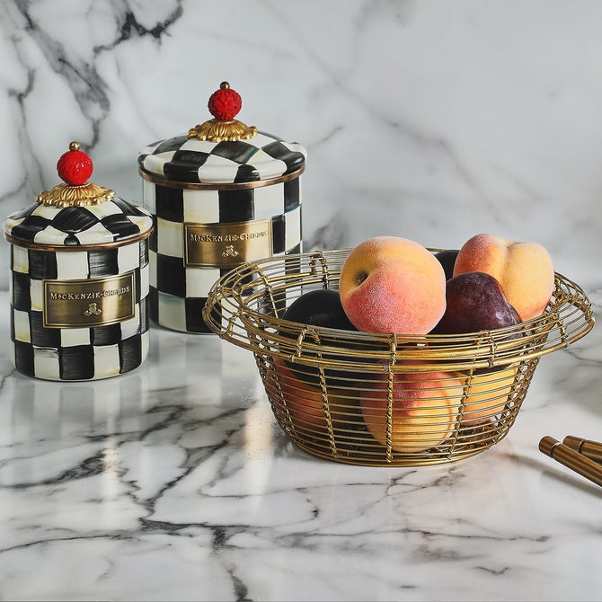 Courtly Check Enamel Canister - Demi