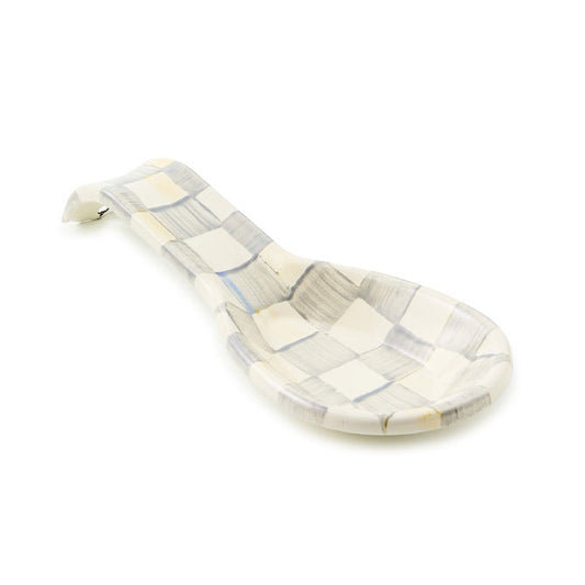 Sterling Check Enamel Spoon Rest