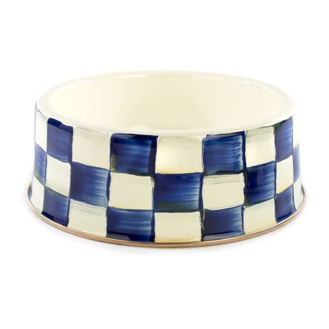 Royal Check Enamel Pet Dish Large