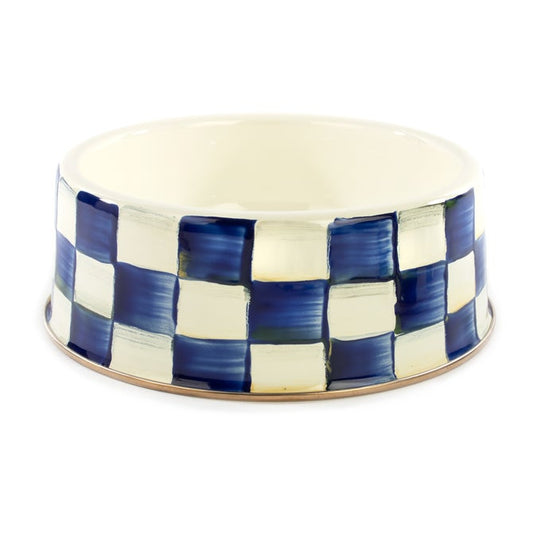 Royal Check Enamel Pet Dish Large