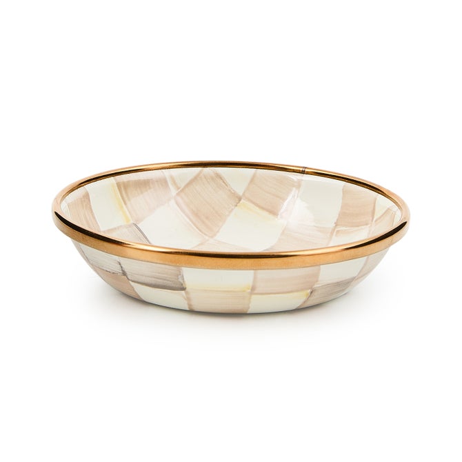 Mocha Check Dipping Bowl
