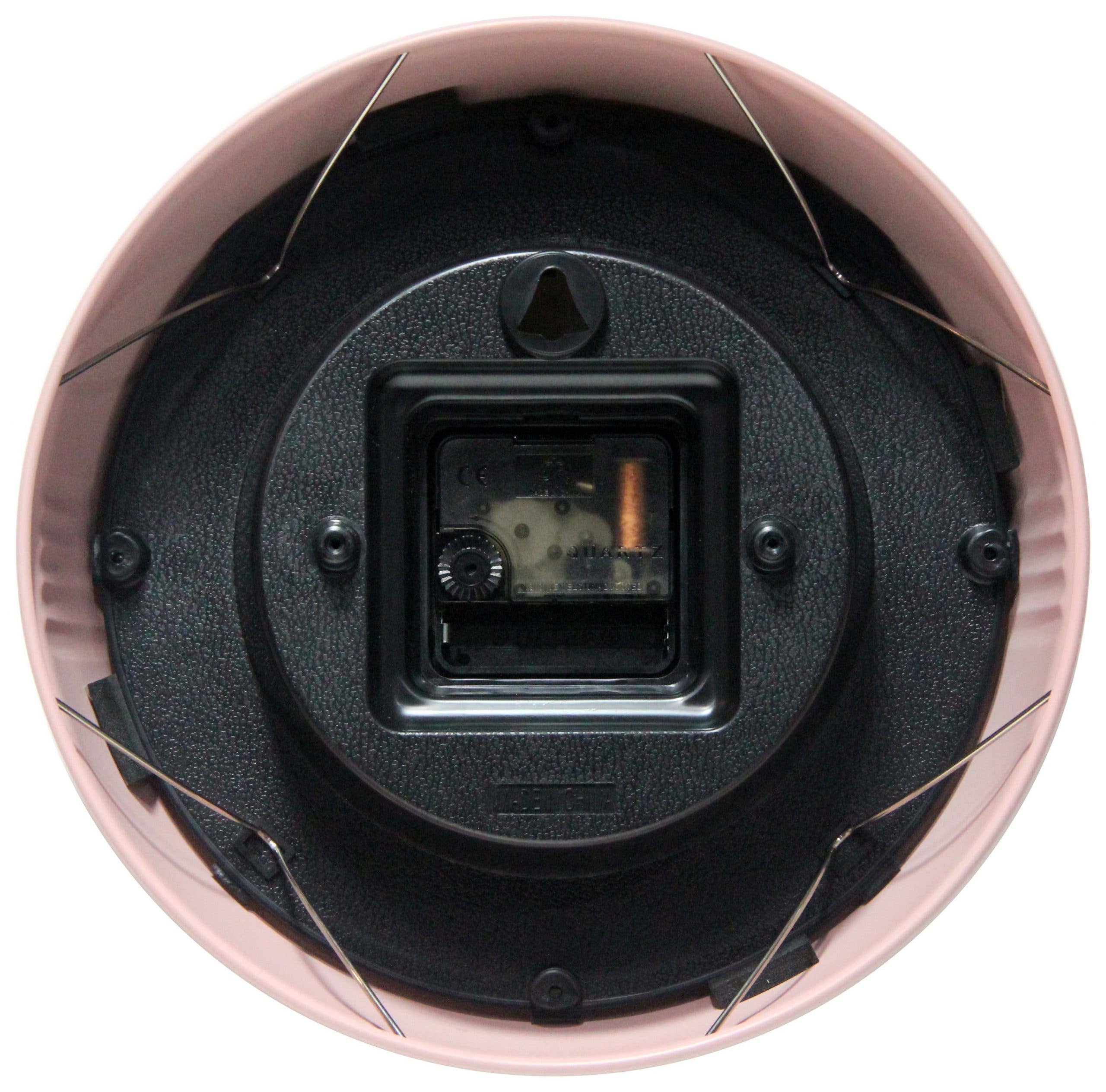 Retro Round Pink Indoor Wall Clock 9.5 Inch