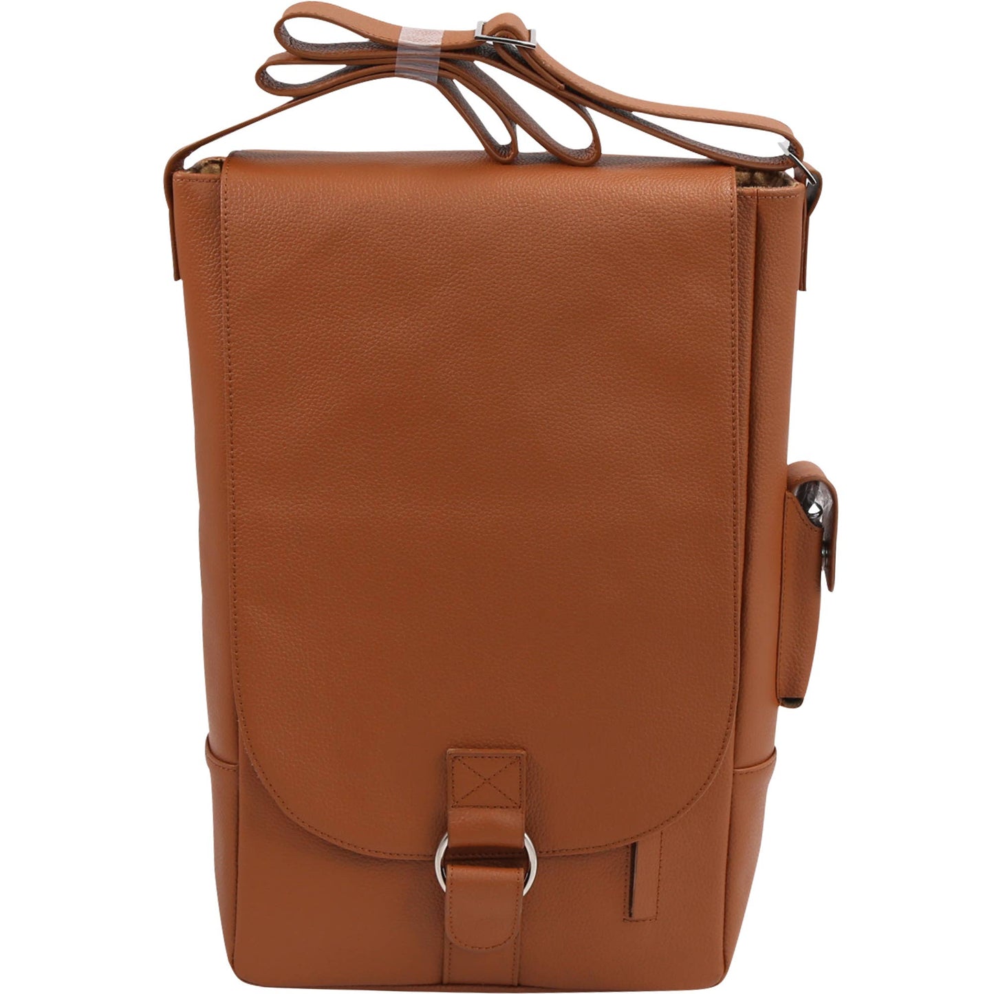 Vino2 Two Bottle Leather Wine Tote Messenger Carrier