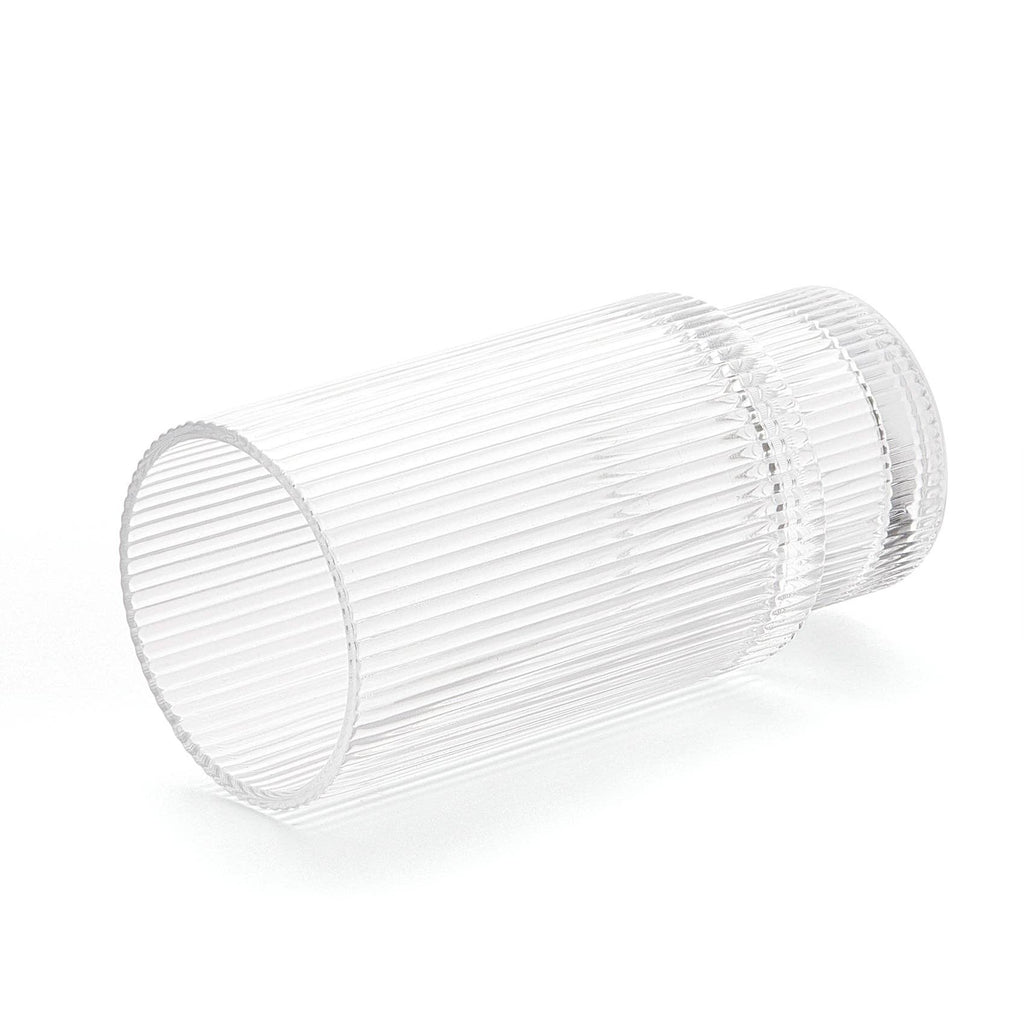 Vintage Art Deco Crystal Highball Ribbed Glass Set of 4
