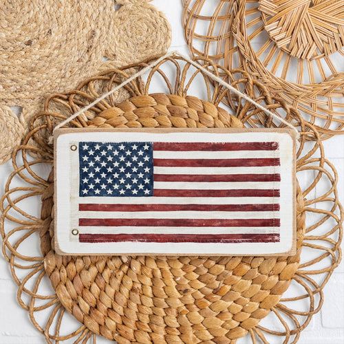 American Vintage Flag Twine Sign