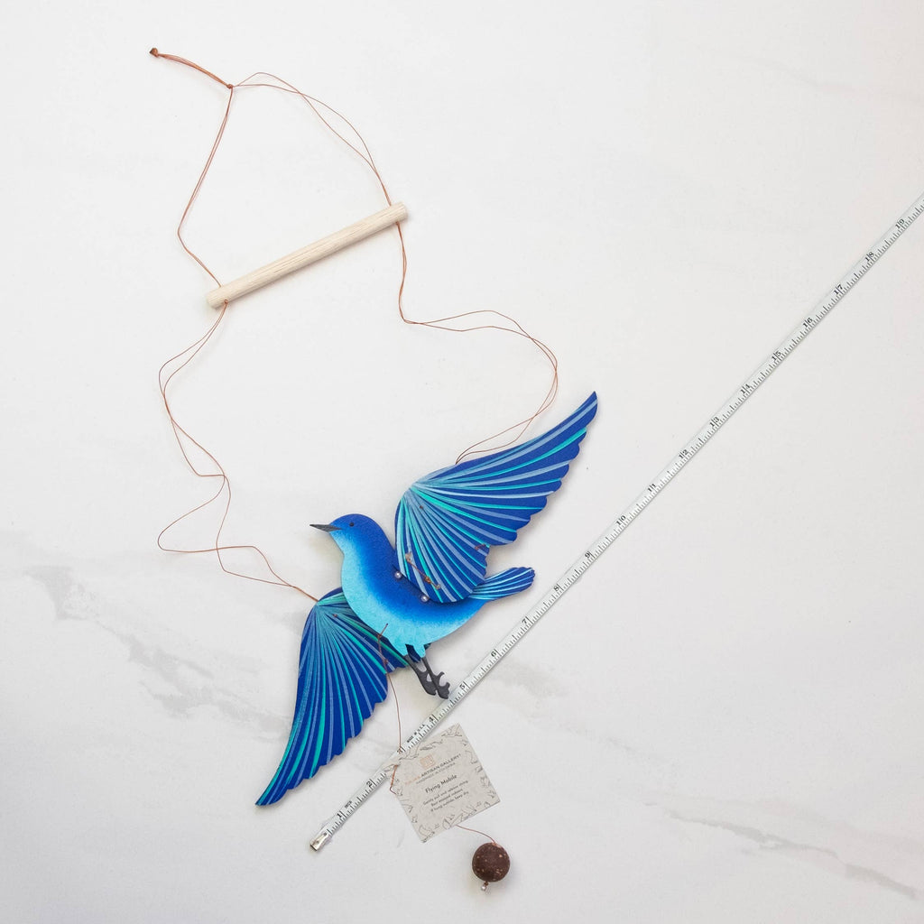 Blue Bird of Happiness Flying Mobile