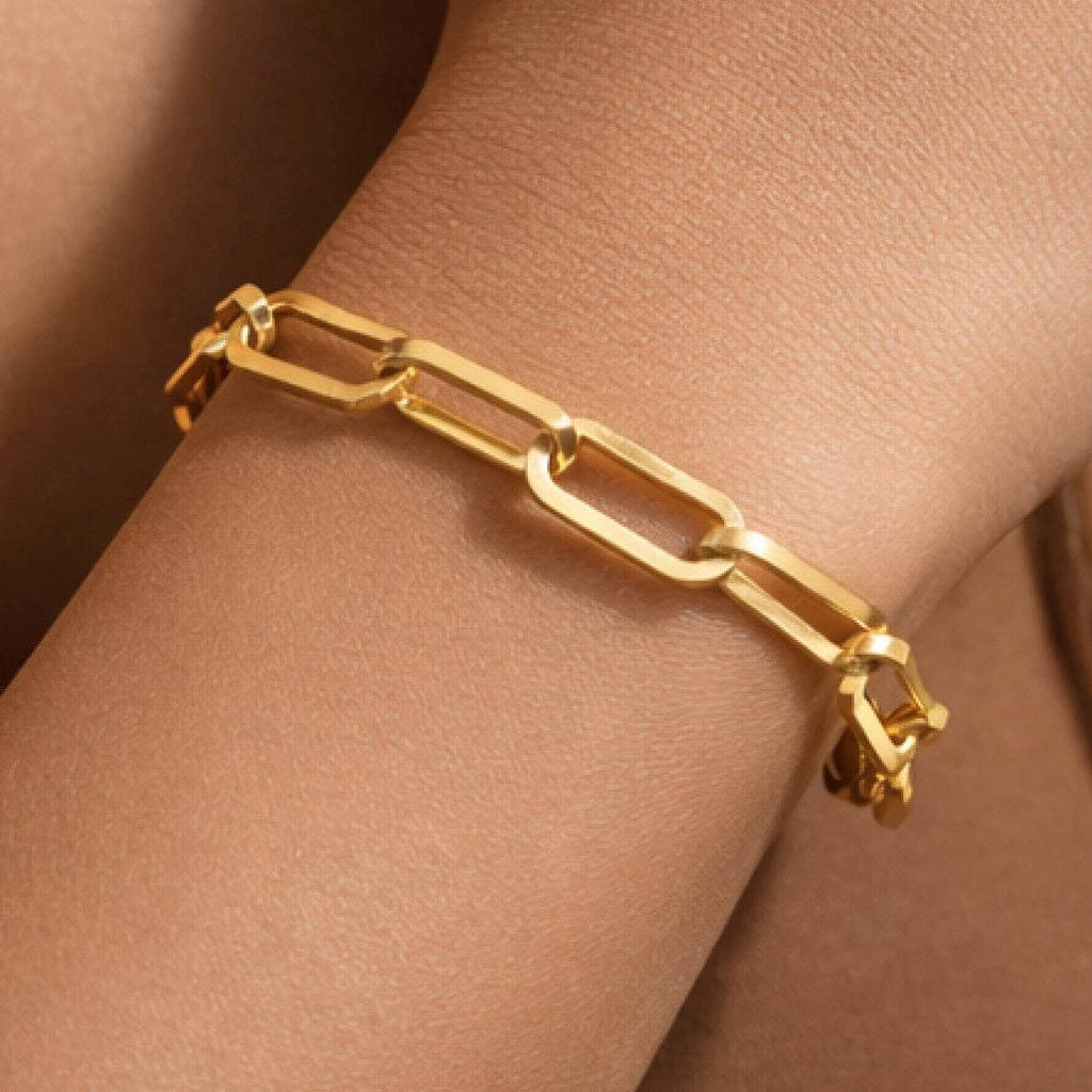 18K Gold PVD Plated Waterproof Stainless Steel Chain Bracelet - 7351