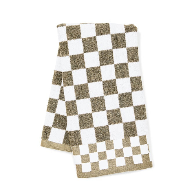Mocha Check Hand Towel