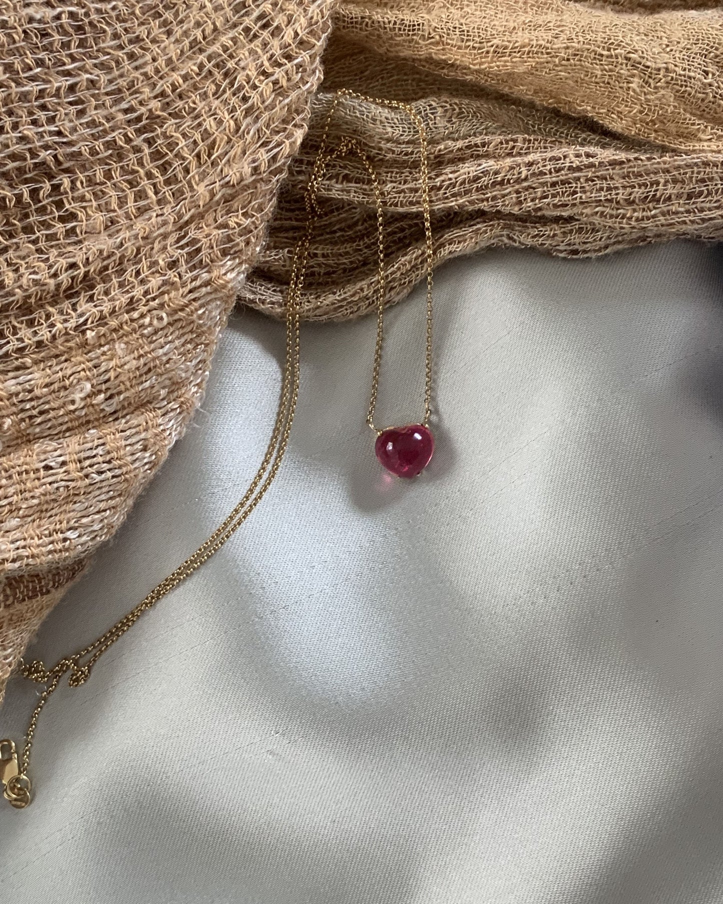 Small Solitaire Pink Tourmaline Necklace