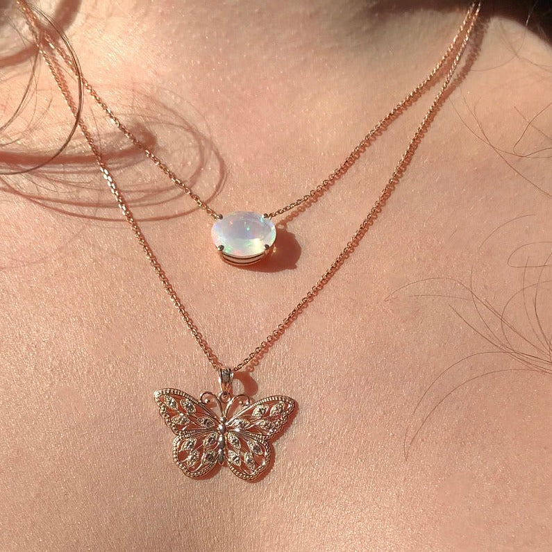 Rose Gold Butterfly Necklace