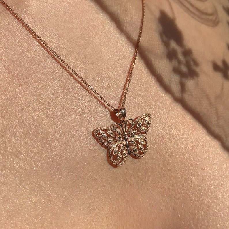 Rose Gold Butterfly Necklace