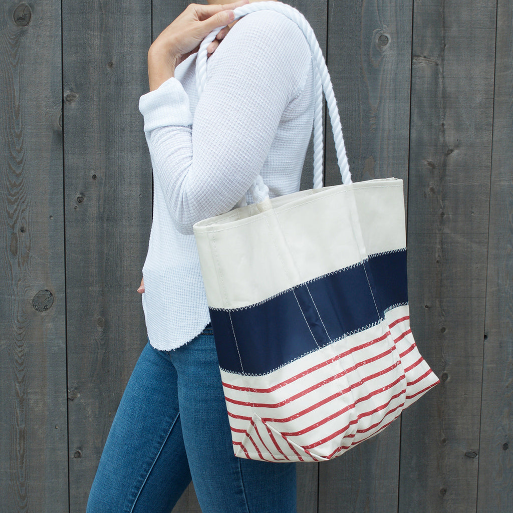 Red Mariner Stripe Tote