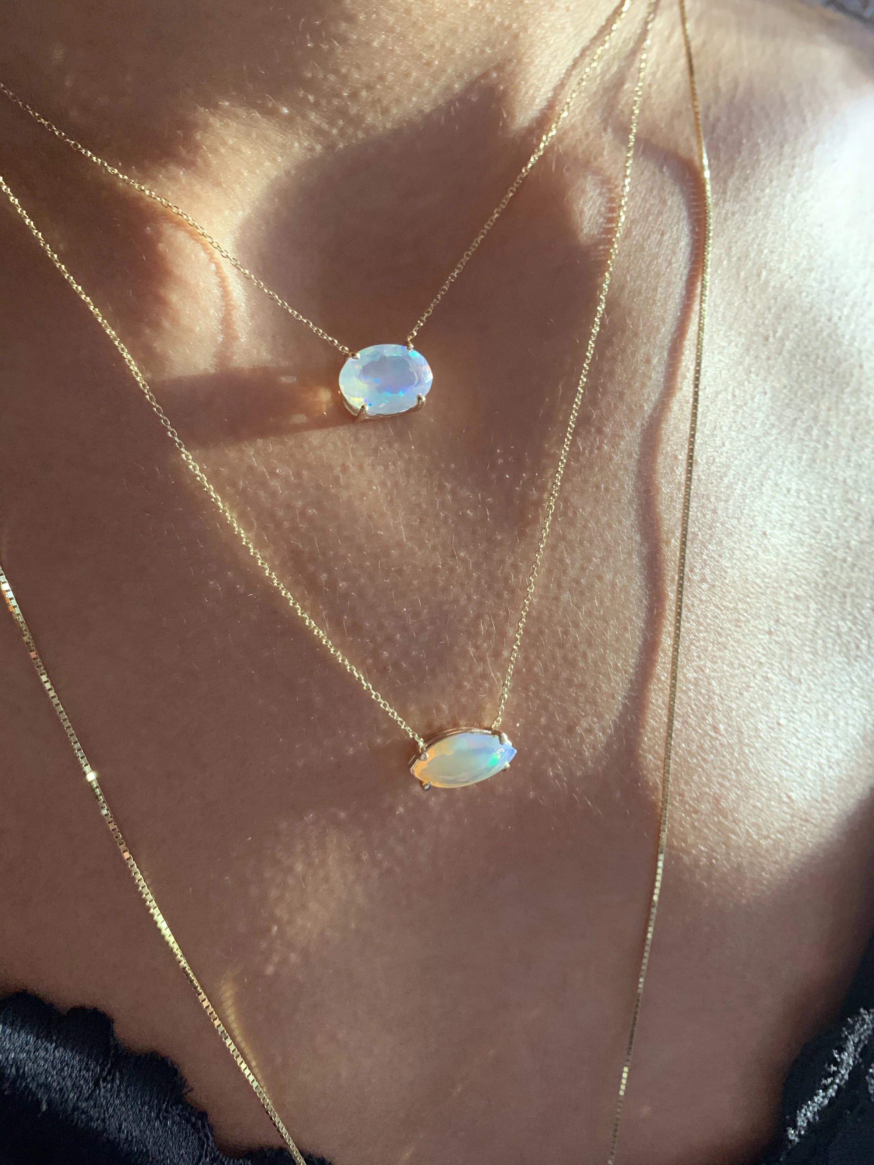 Marquise Opal Solitaire Necklace