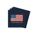 American Flag Needlepoint Personalized Coaster Set