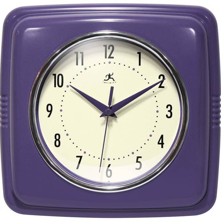 Infinity Instruments - Retro Square Clocks - Assorted Colors