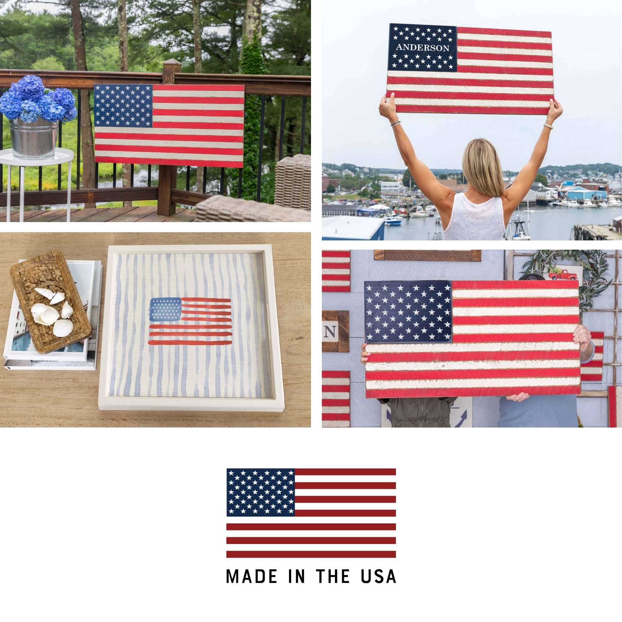 American Flag Twine Sign