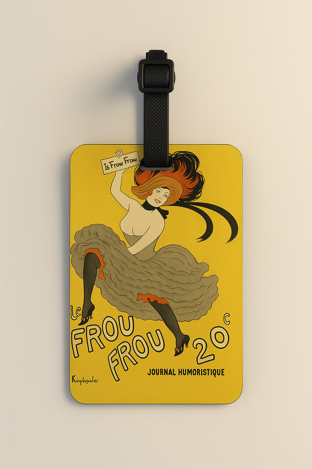 Vegan Leather Luggage Tags: Vintage Poster Art