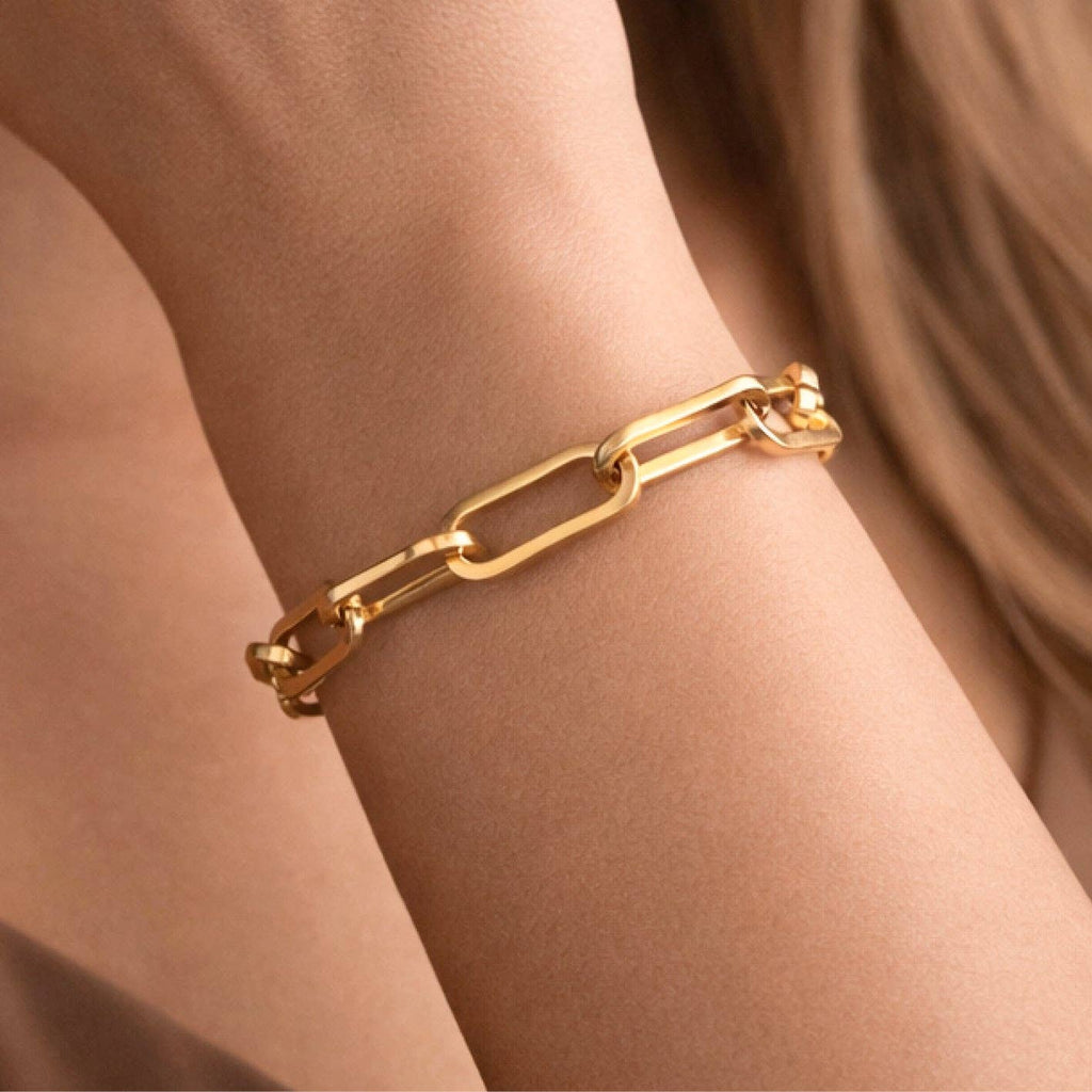 18K Gold PVD Plated Waterproof Stainless Steel Chain Bracelet - 7351