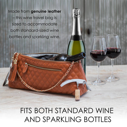 Soiree Leather Wine Single Bottle Carrier