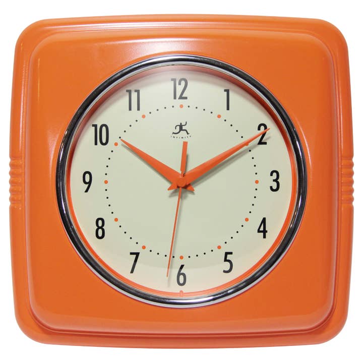 Infinity Instruments - Retro Square Clocks - Assorted Colors