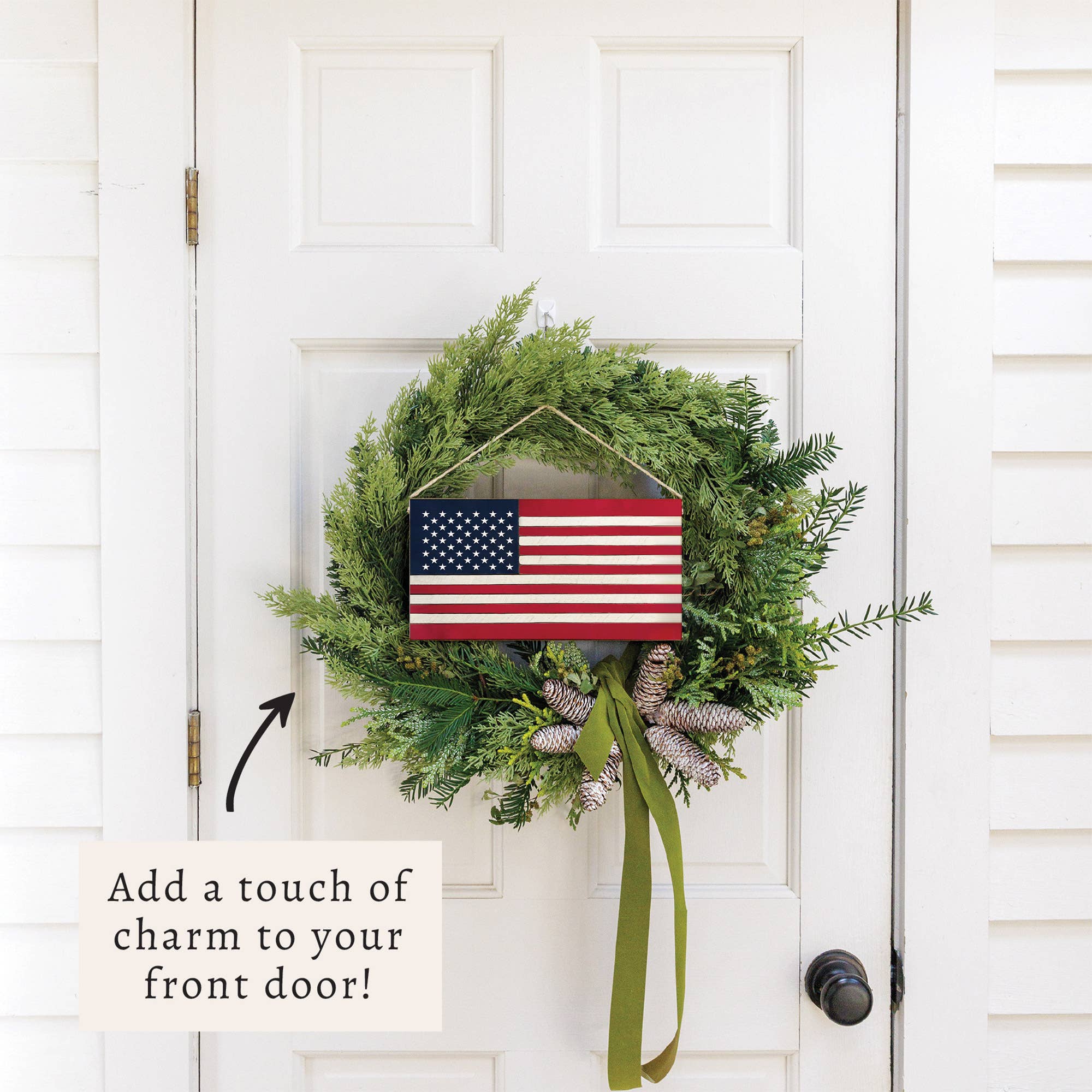 American Flag Twine Sign