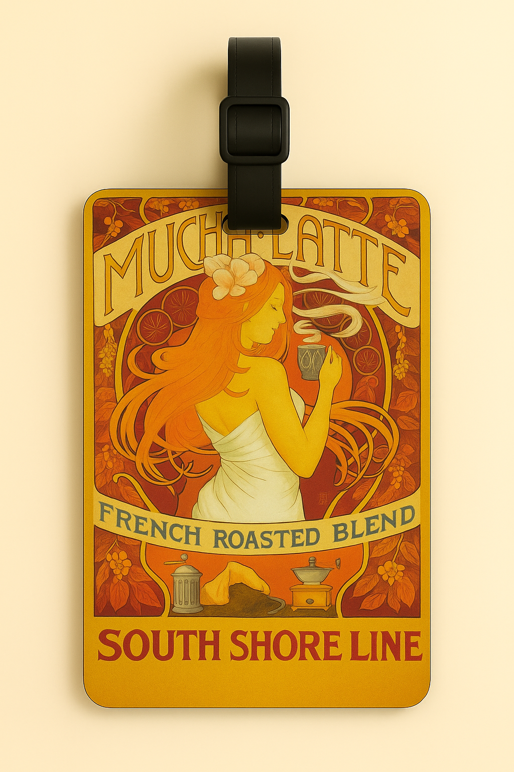 Vegan Leather Luggage Tags: Vintage Poster Art
