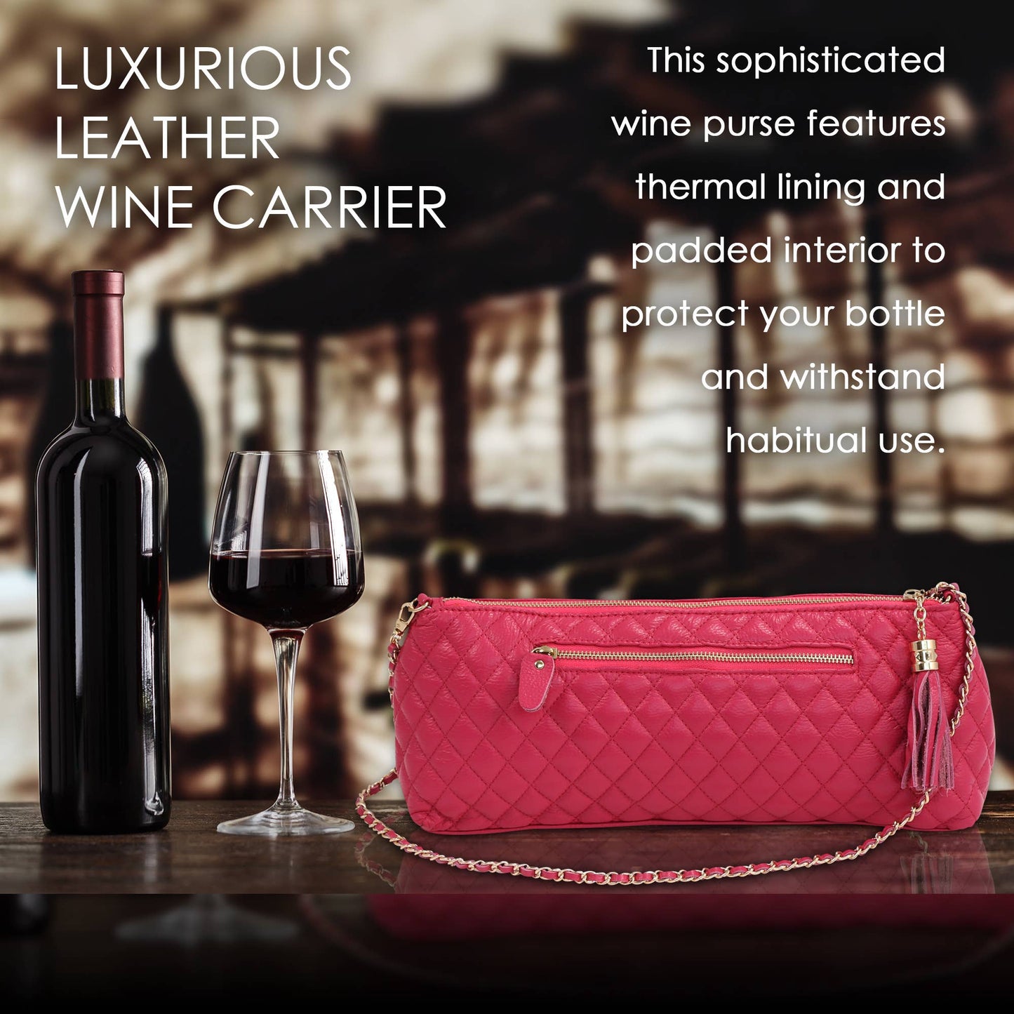 Soiree Leather Wine Single Bottle Carrier