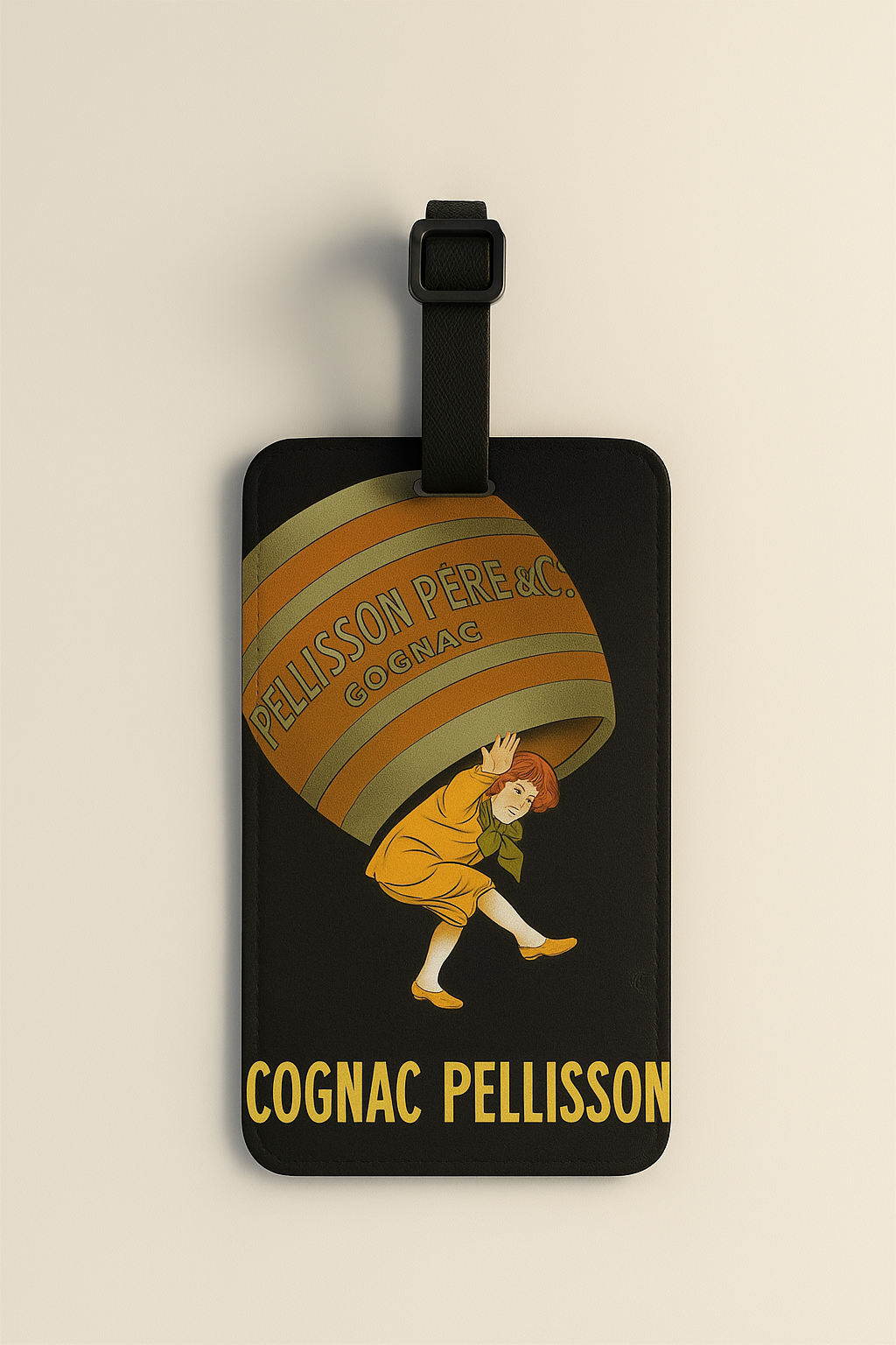 Vegan Leather Luggage Tags: Vintage Poster Art