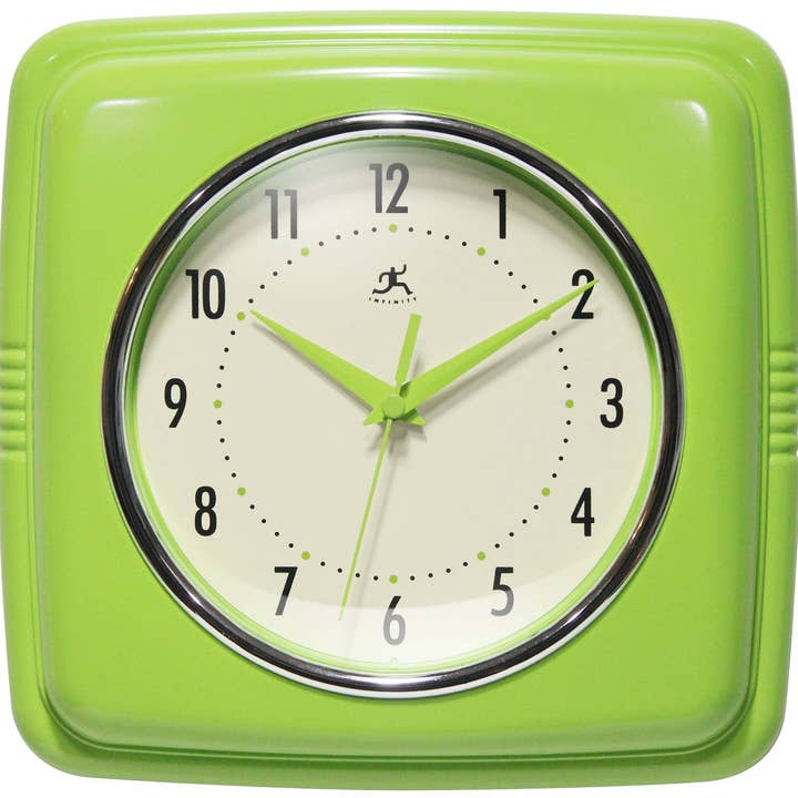Infinity Instruments - Retro Square Clocks - Assorted Colors