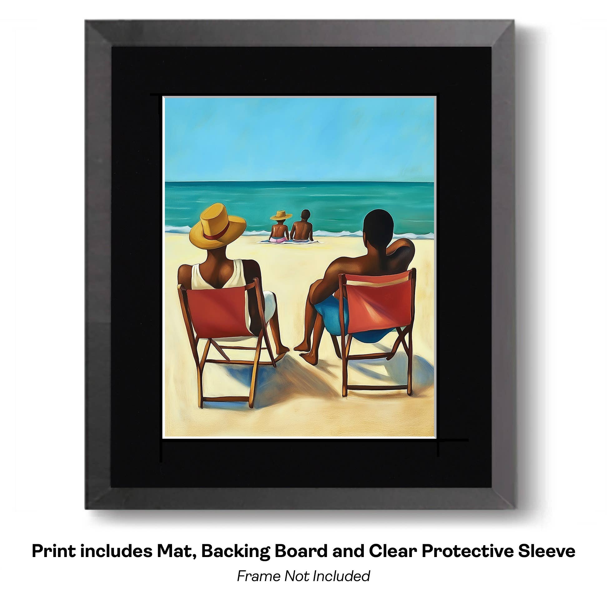 Oblivious Reader at the Beach  8”x10” Art Print
