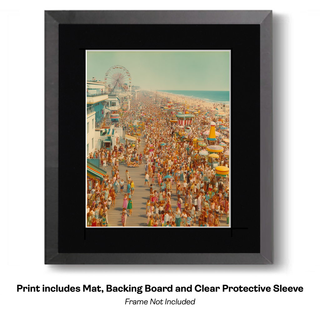 Vintage 1950's Beach Boardwalk 8”x10” Art Print