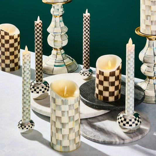 Courtly Check Flicker Dinner Candles-set of 2